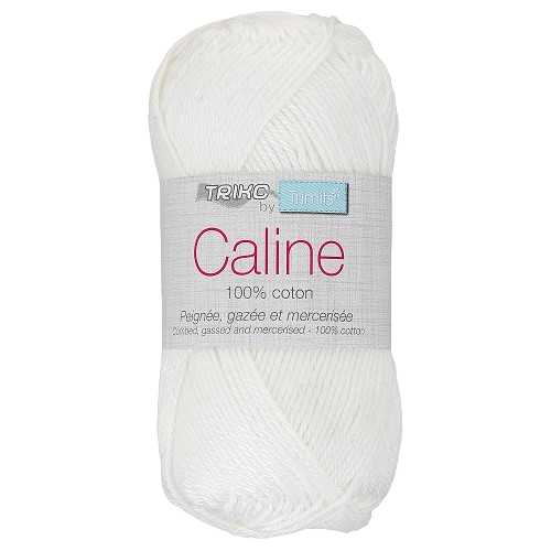 Fil à tricoter Caline Blanc 101  (100% coton peignée, gazée et mercerisée ) Amigurumis