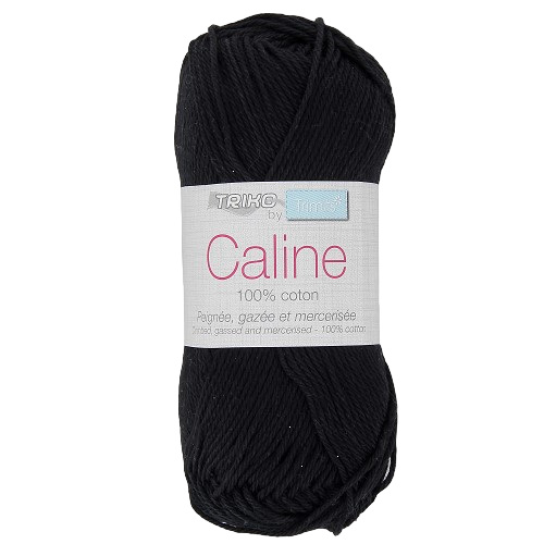 Fil à tricoter Caline Noir 172  (100% coton peignée, gazée et mercerisée ) Amigurumis