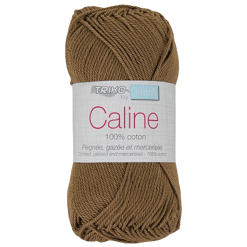 Fil à tricoter Caline marron 159  (100% coton peignée, gazée et mercerisée ) Amigurumis