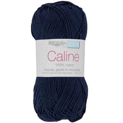 Fil à tricoter Caline bleu marine (100% coton peignée, gazée et mercerisée ) Amigurumis