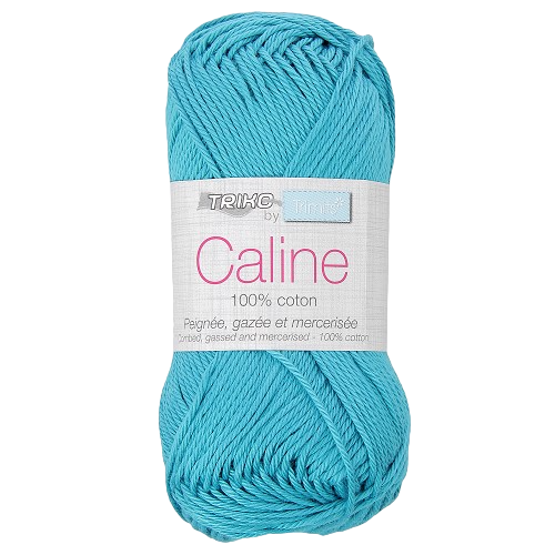 Fil à tricoter Caline Bleu turquoise (100% coton peignée, gazée et mercerisée ) Amigurumis