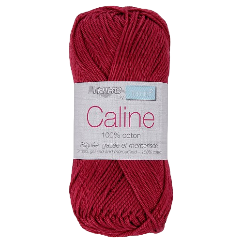 Fil à tricoter Caline Rouge bordeaux (100% coton peignée, gazée et mercerisée ) Amigurumis