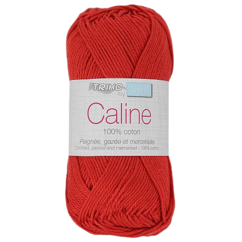 Fil à tricoter Caline Rouge  (100% coton peignée, gazée et mercerisée ) Amigurumis
