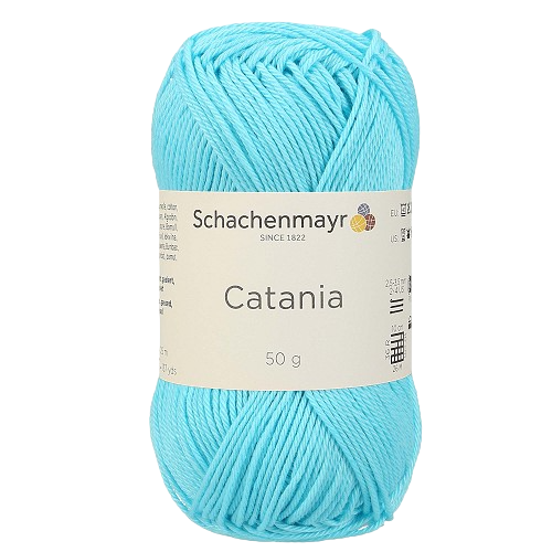 Fil à tricoter Catania bleu turquoise 00397 (100% coton) amugurimi