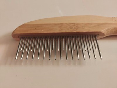Detangler comb rotating - DOUBLE PINS, BAMBOO