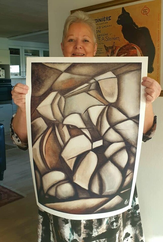 SCHNAUZER IN CUBISM, art print 45x60cm COLLECTIBLE / LIMITED