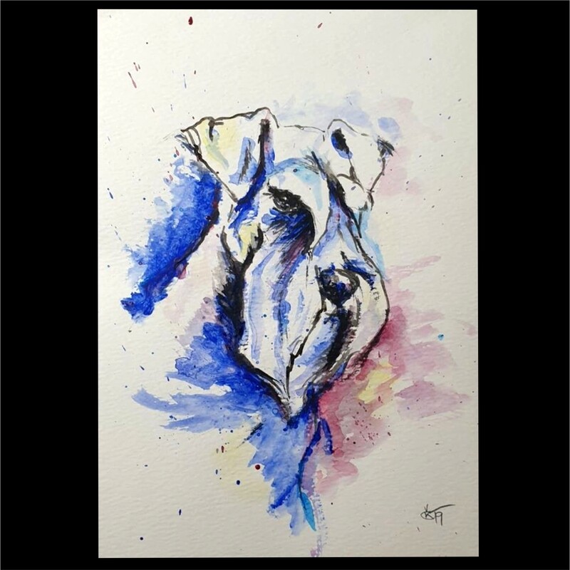SCHNAUZER PORTRIAT AQUAREL - ARTPRINT 40x50cm, limited