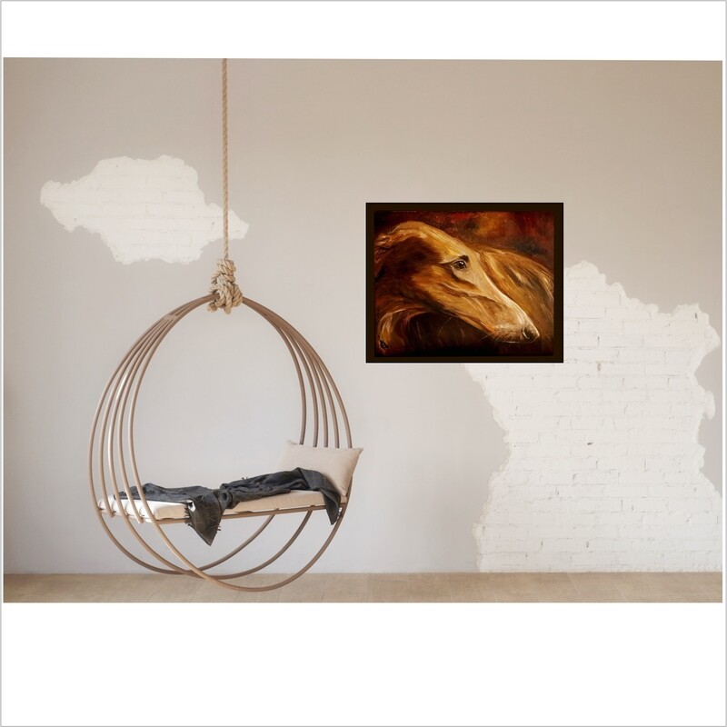 BORZOI OIL PAINTING - ARTPRINT 40x50cm, limited 1-300