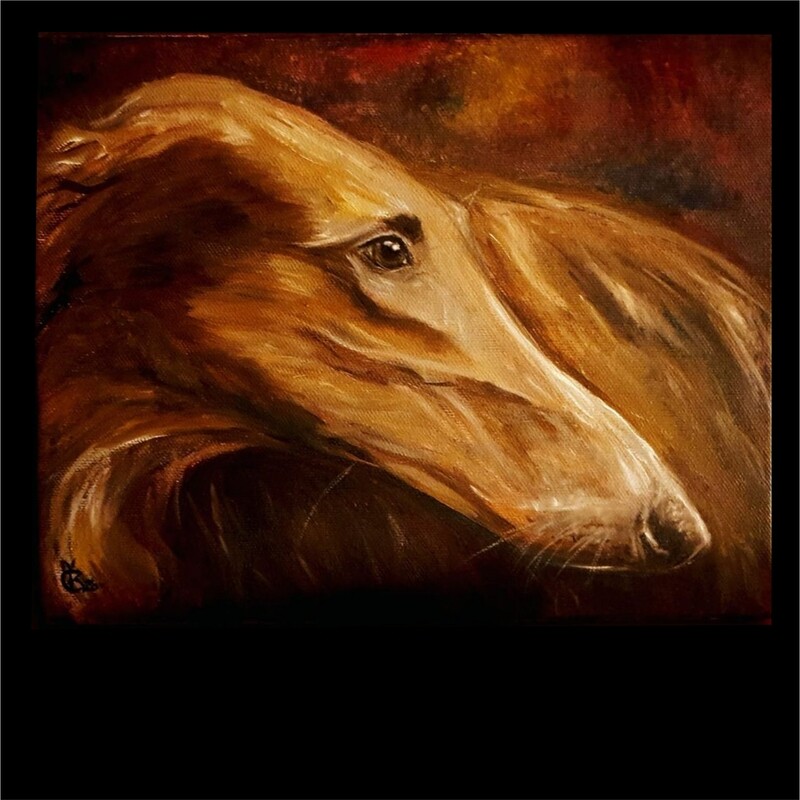 BORZOI OIL PAINTING - ARTPRINT 40x50cm, limited 1-300