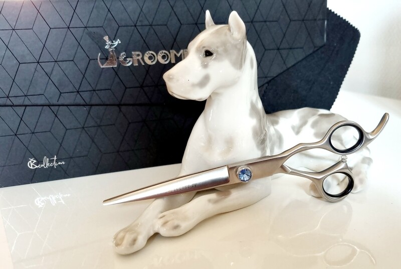 Scissors BLUE STONE STRAIGHT 7"