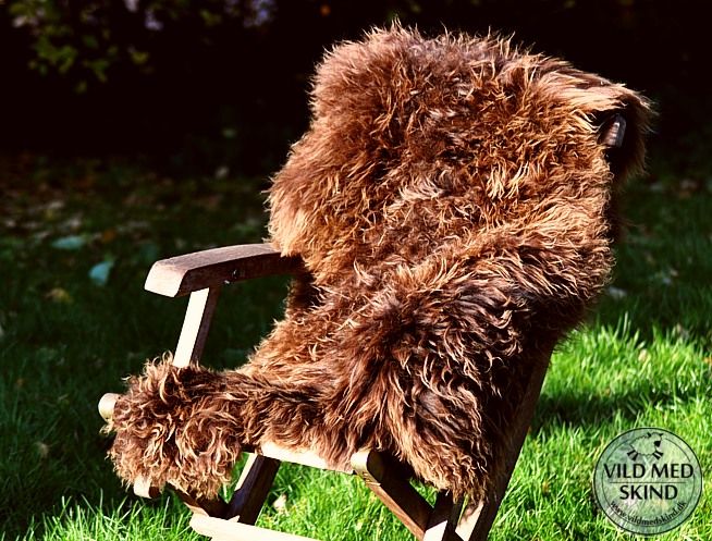 SHEEP SKIN RUG ECO, solid brown cca 110cm