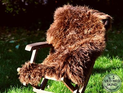 SHEEP SKIN RUG ECO, solid brown cca 110cm