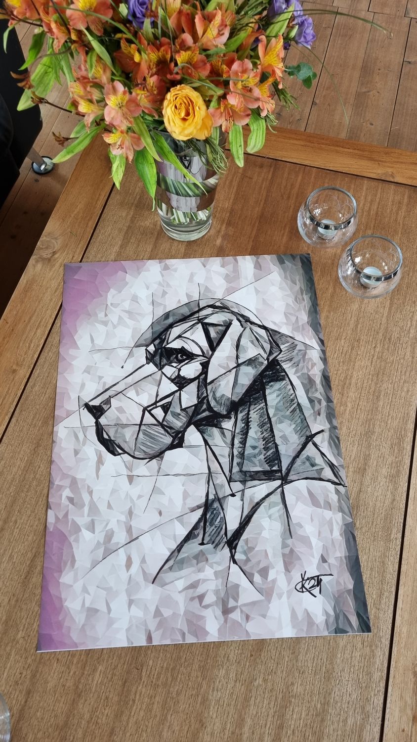 GREAT DANE IN CUBISM, poster 50x70cm