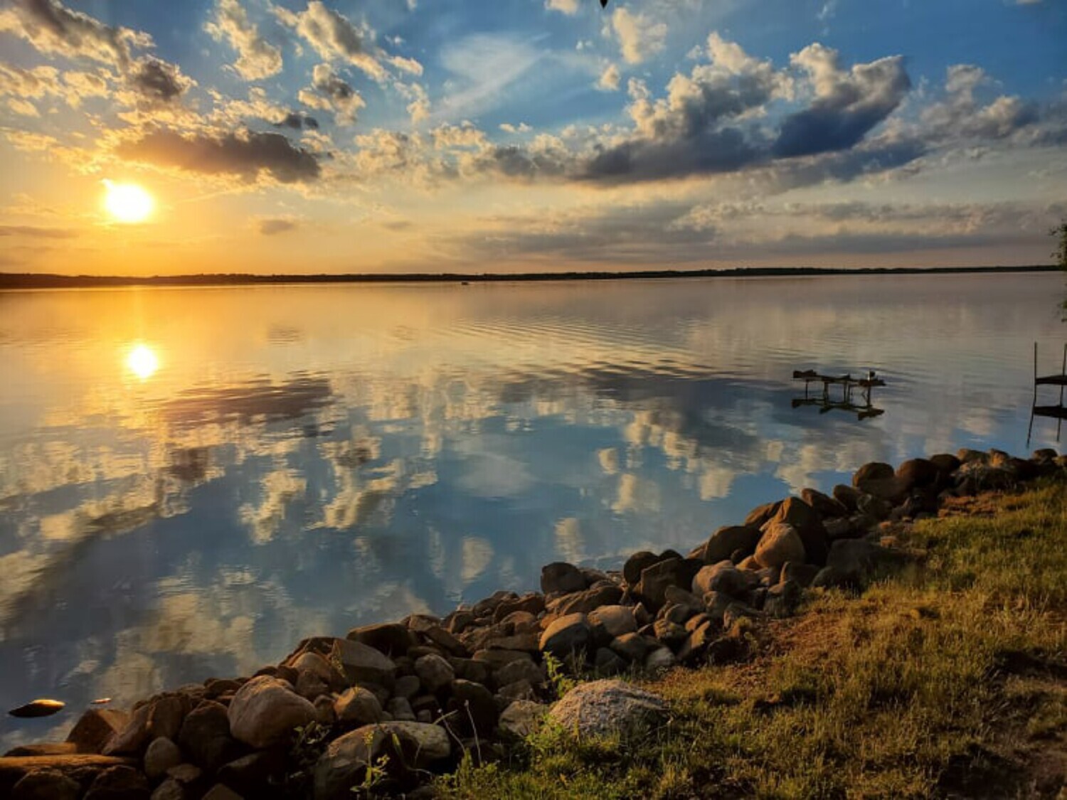 Cloud Playing Magic upon the Lake 11 x 14 Metal