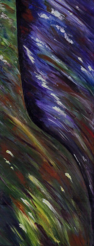 &quot;At The Chihuly Museum&quot; - Large Abstract Acrylic Painting - 12&quot;x36&quot;