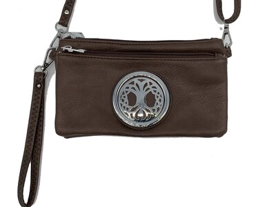 7519 Tri Zip Cell Phone Bag coffee