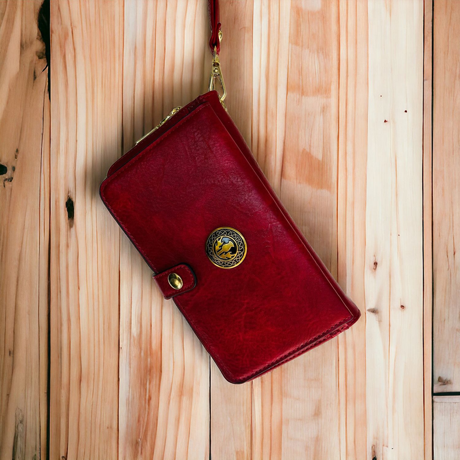 ​5205 Cell Phone Wallet/Wristlet​ Dark red