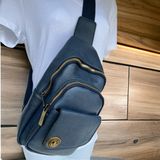 97701 Corner Flap Sling bag Navy Blue