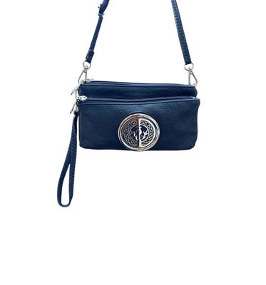 7519 Tri Zip Cell Phone Bag navy