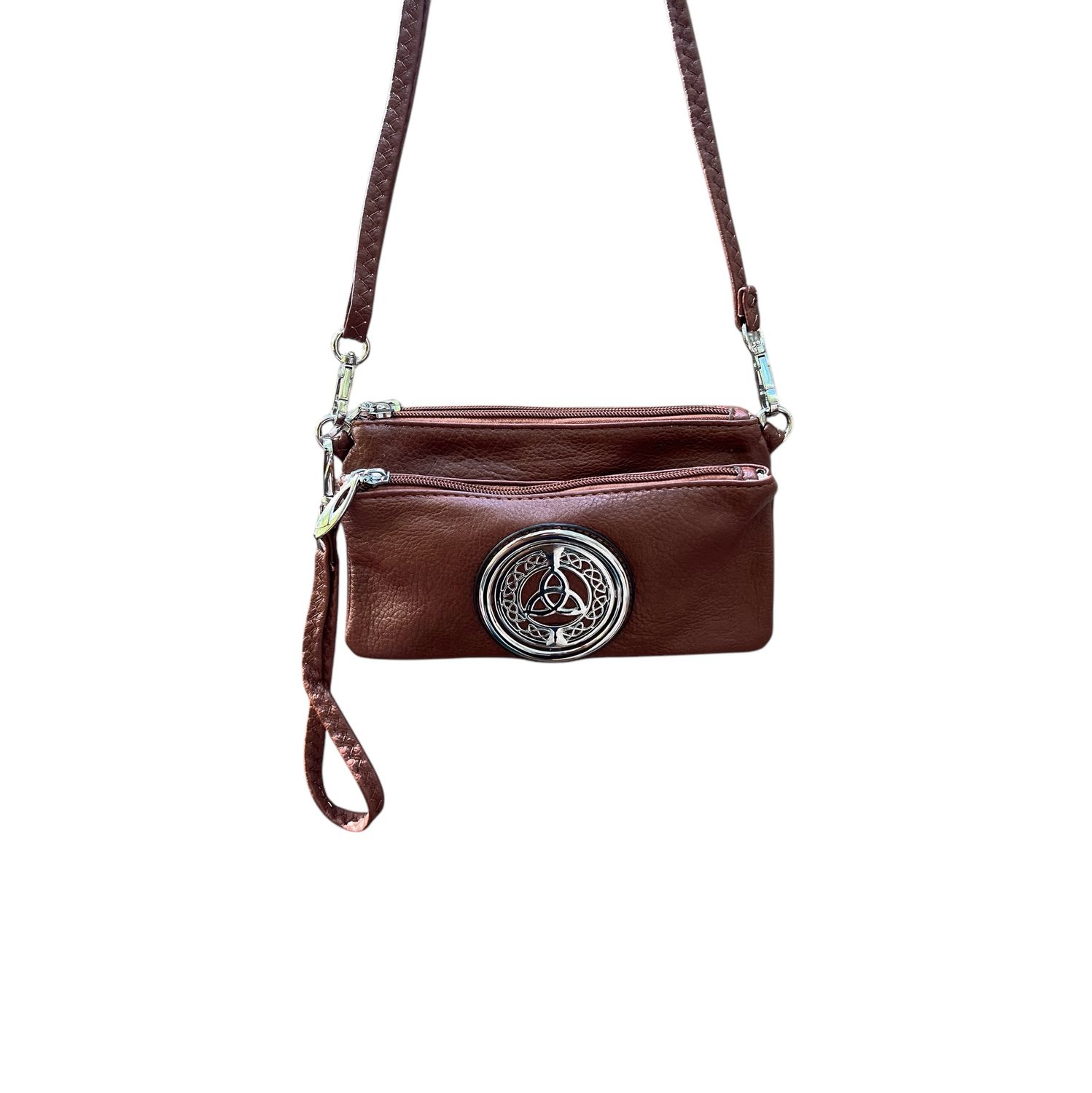 7519 Tri Zip Cell Phone Bag camel