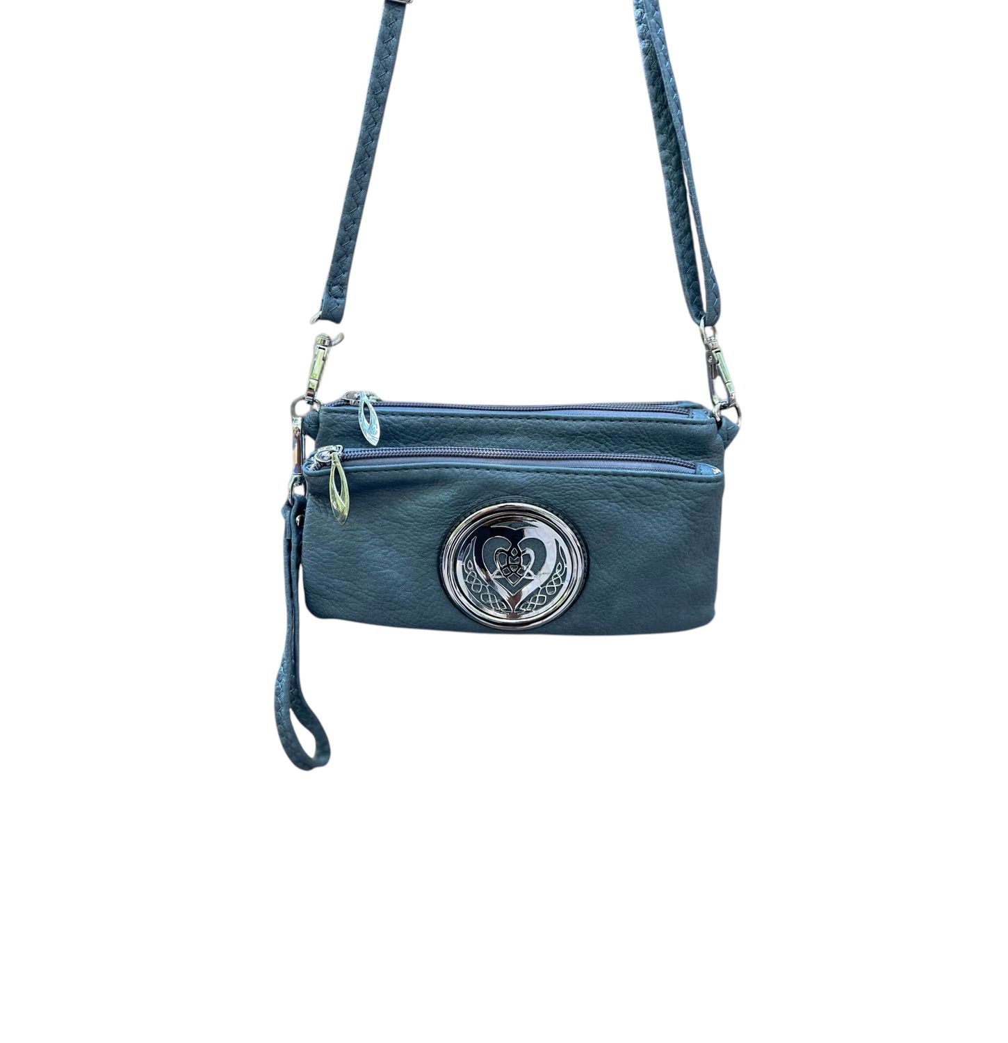 7519 Tri Zip Cell Phone Bag teal