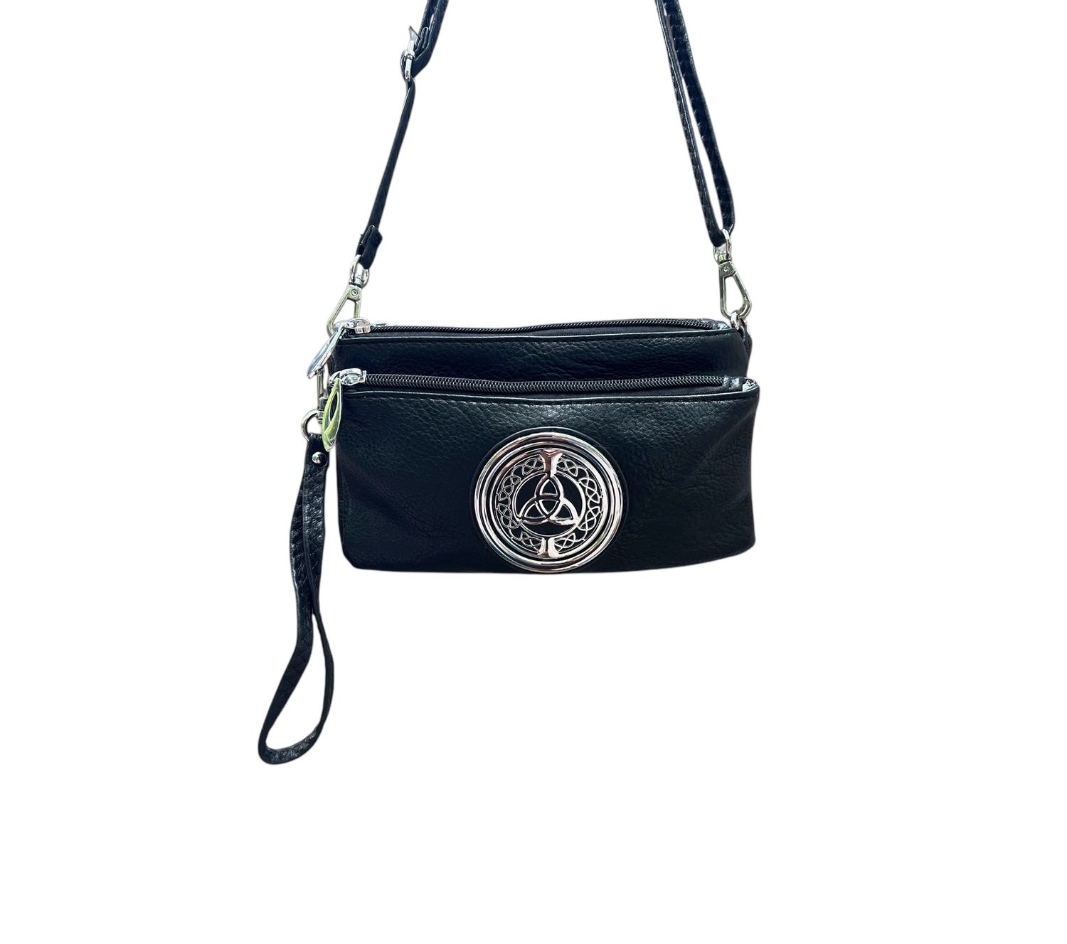 7519 Tri Zip Cell Phone Bag Black