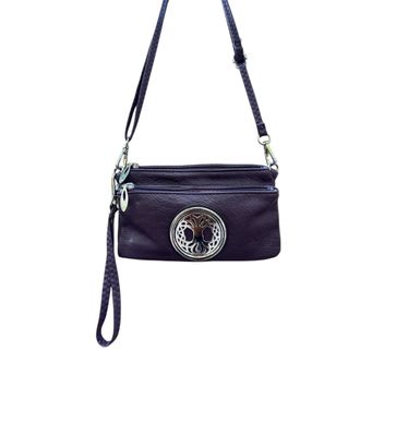 7519 Tri Zip Cell Phone Bag Purple