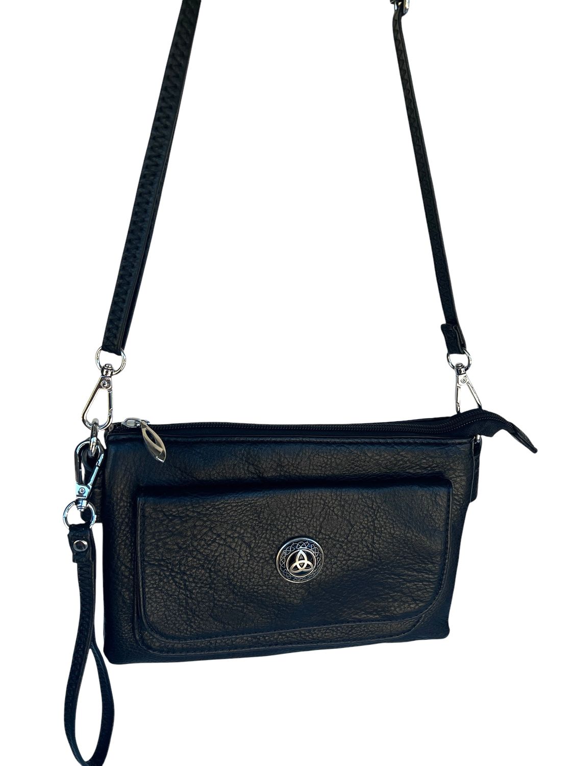 157N Black Cell Phone Flap Bag 