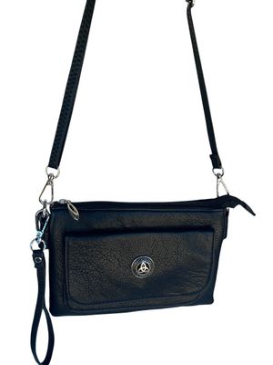 157N Black Cell Phone Flap Bag 