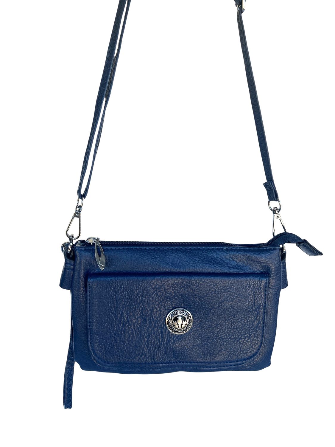 157N Navy Cell Phone Flap Bag