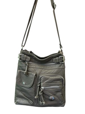 13665 Gray Washed Pocket Bag