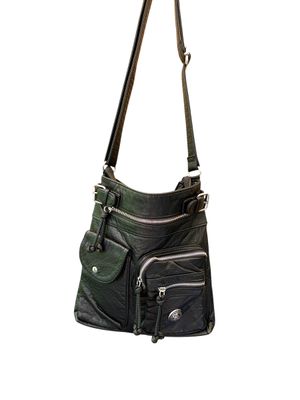 13665 Black Washed Pocket Bag