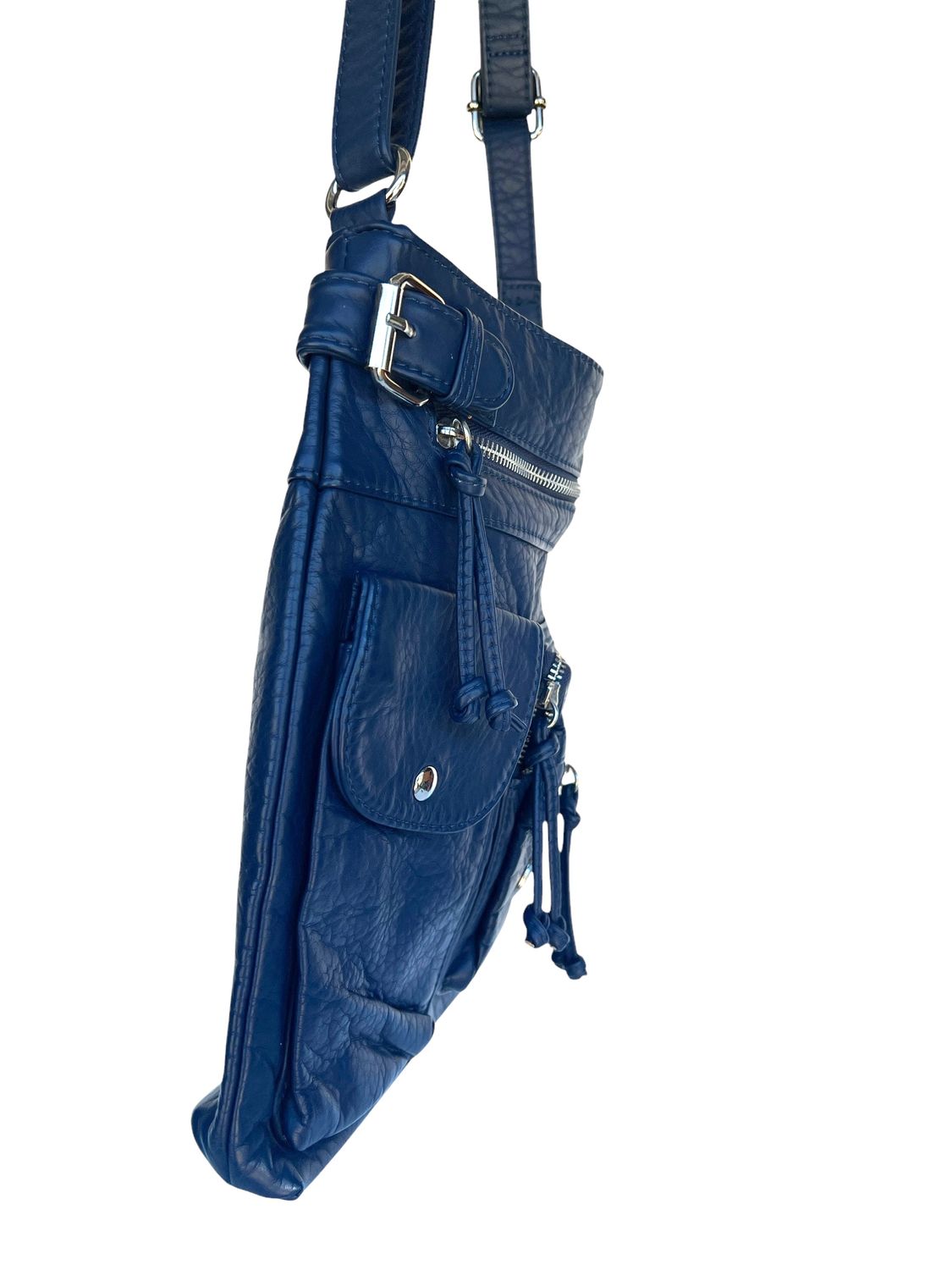 13665 Navy Blue Washed Pocket Bag