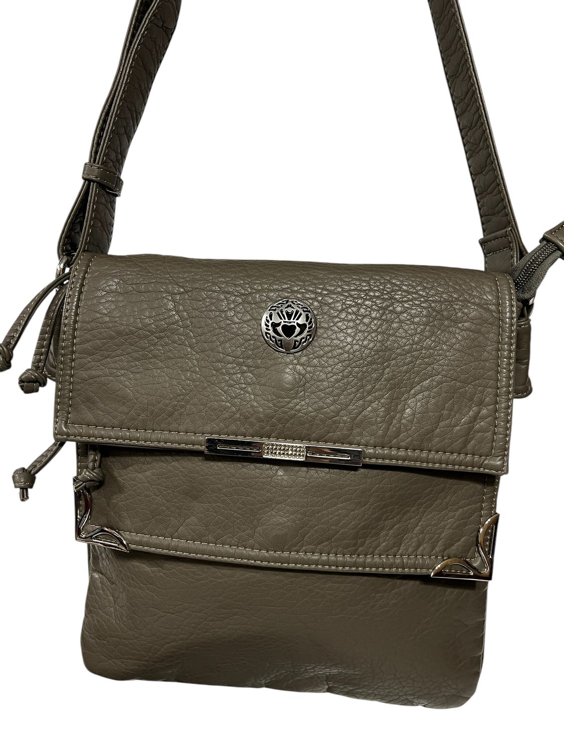 19257 gray Washed Double Flap Classic Xbody