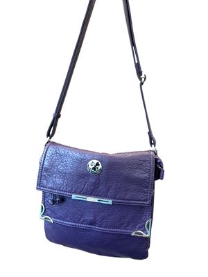 19257 purple Washed Double Flap Classic Xbody