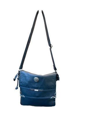 19257 navy Washed Double Flap Classic Xbody