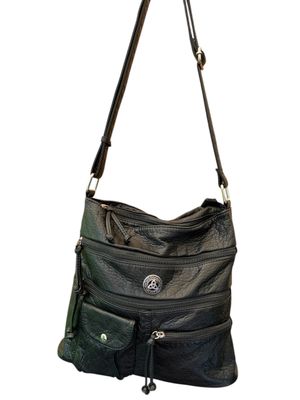 192382 Black Washed Bucket Bag