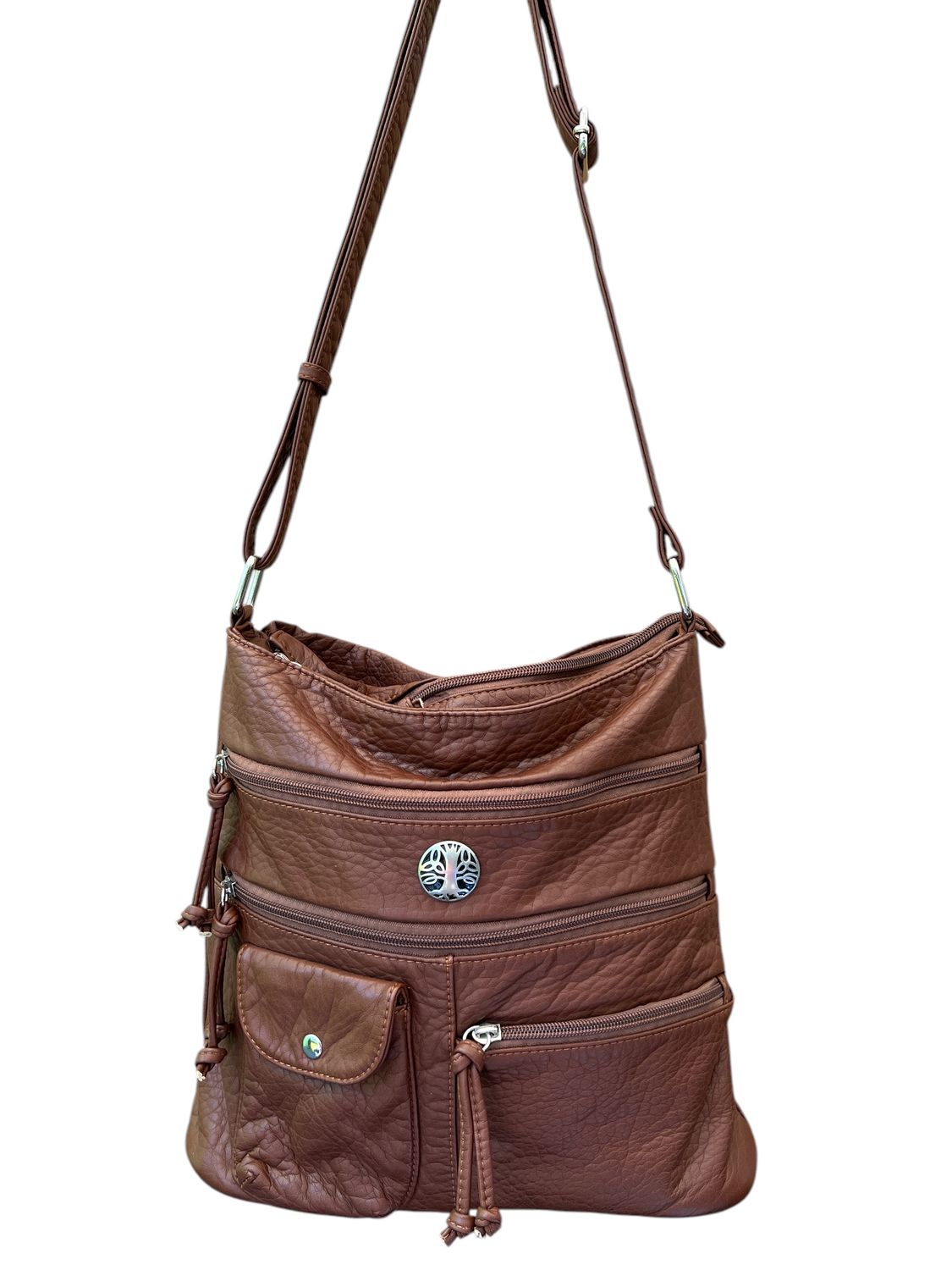 192382 Camel Brown Washed Bucket Bag