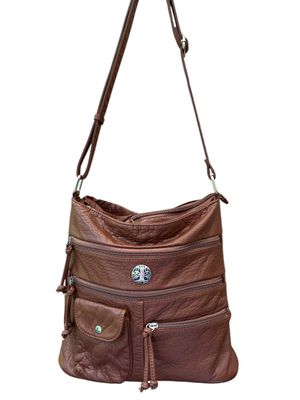 192382 Camel Brown Washed Bucket Bag