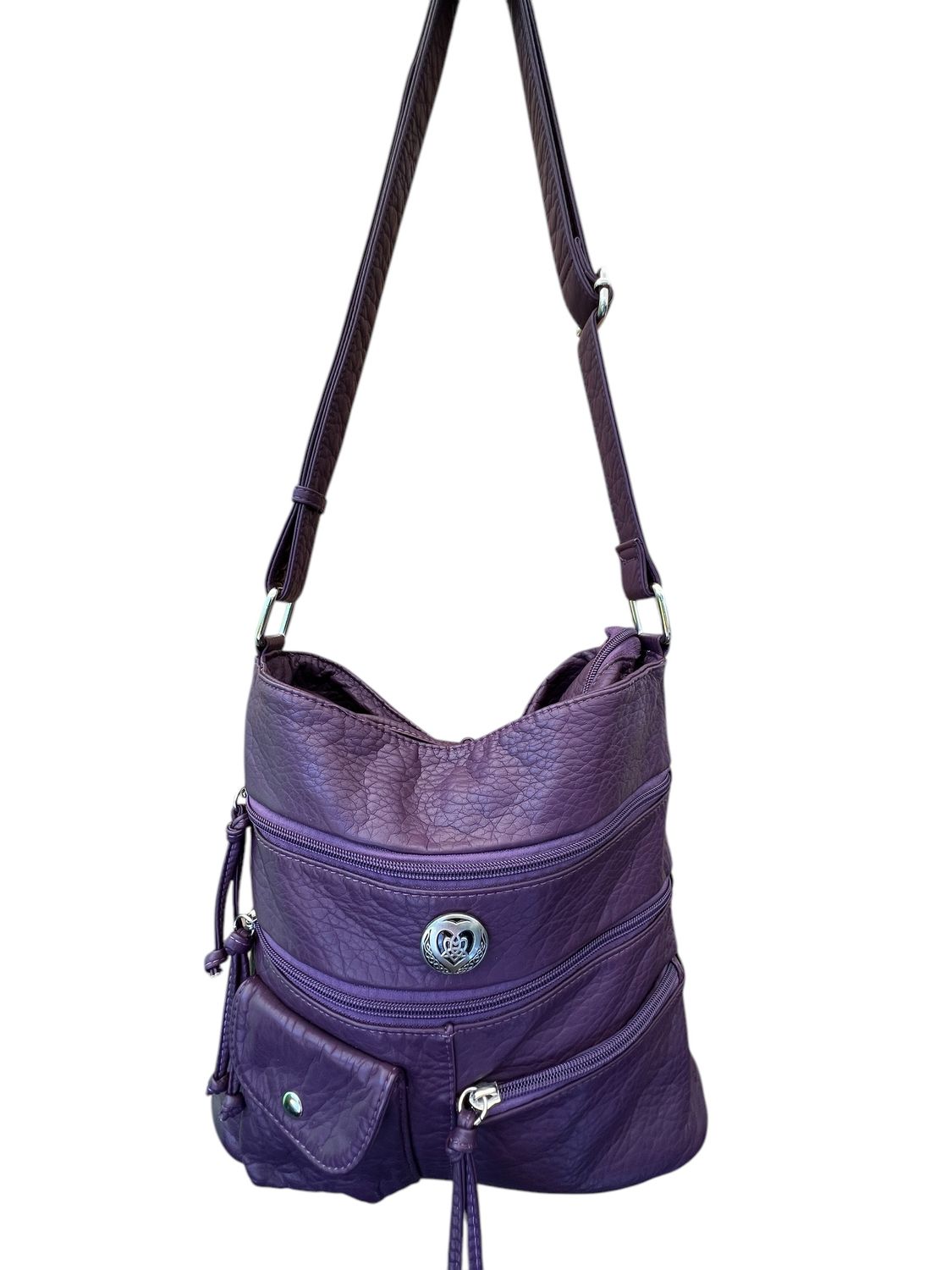 192382 Purple Washed Bucket Bag