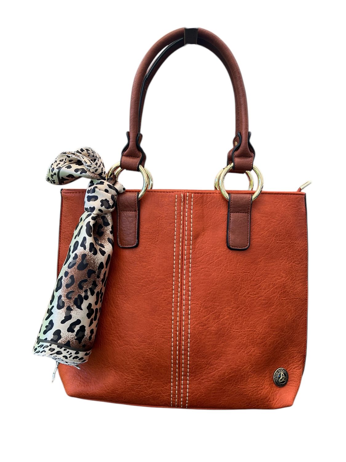 210851 Dark Orange Center StitchTote