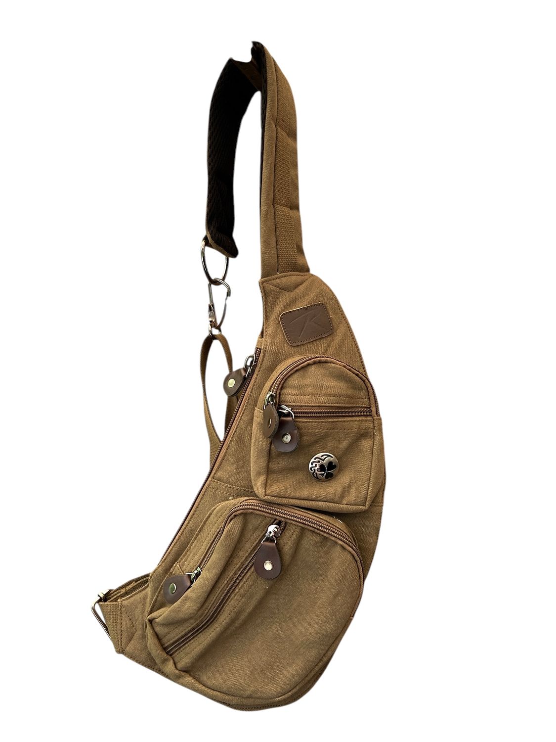 2498 Unisex Olive Drab Canvas Crossbody Sling
