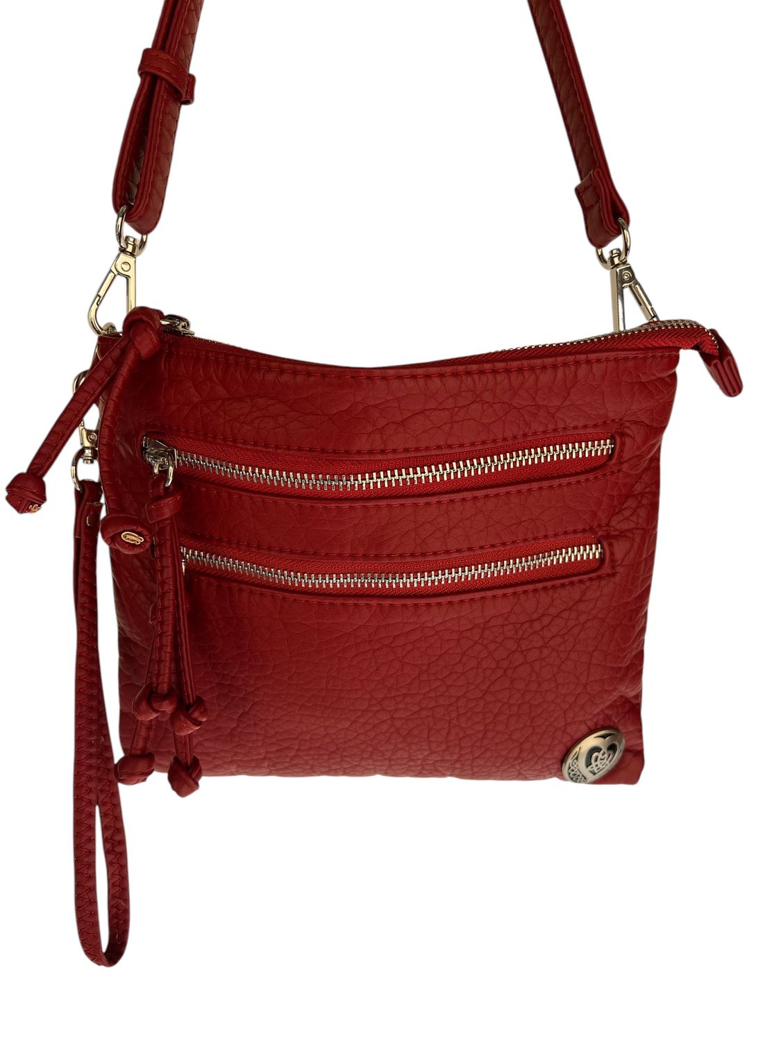 192271 Dark Red Small Square Washed Crossbody