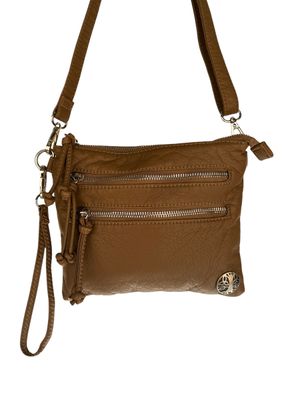 192271 Camel Brown Small Square Washed Crossbody