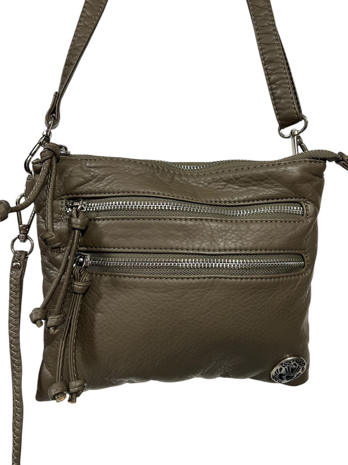 192271 Gray Small Square Washed Crossbody