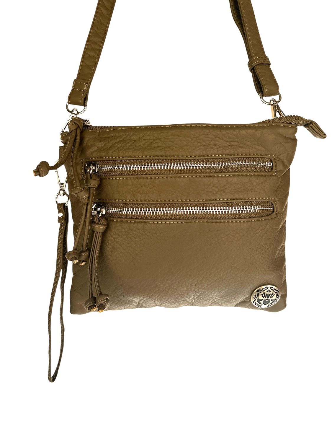 192271 Khaki Small Square Washed Crossbody