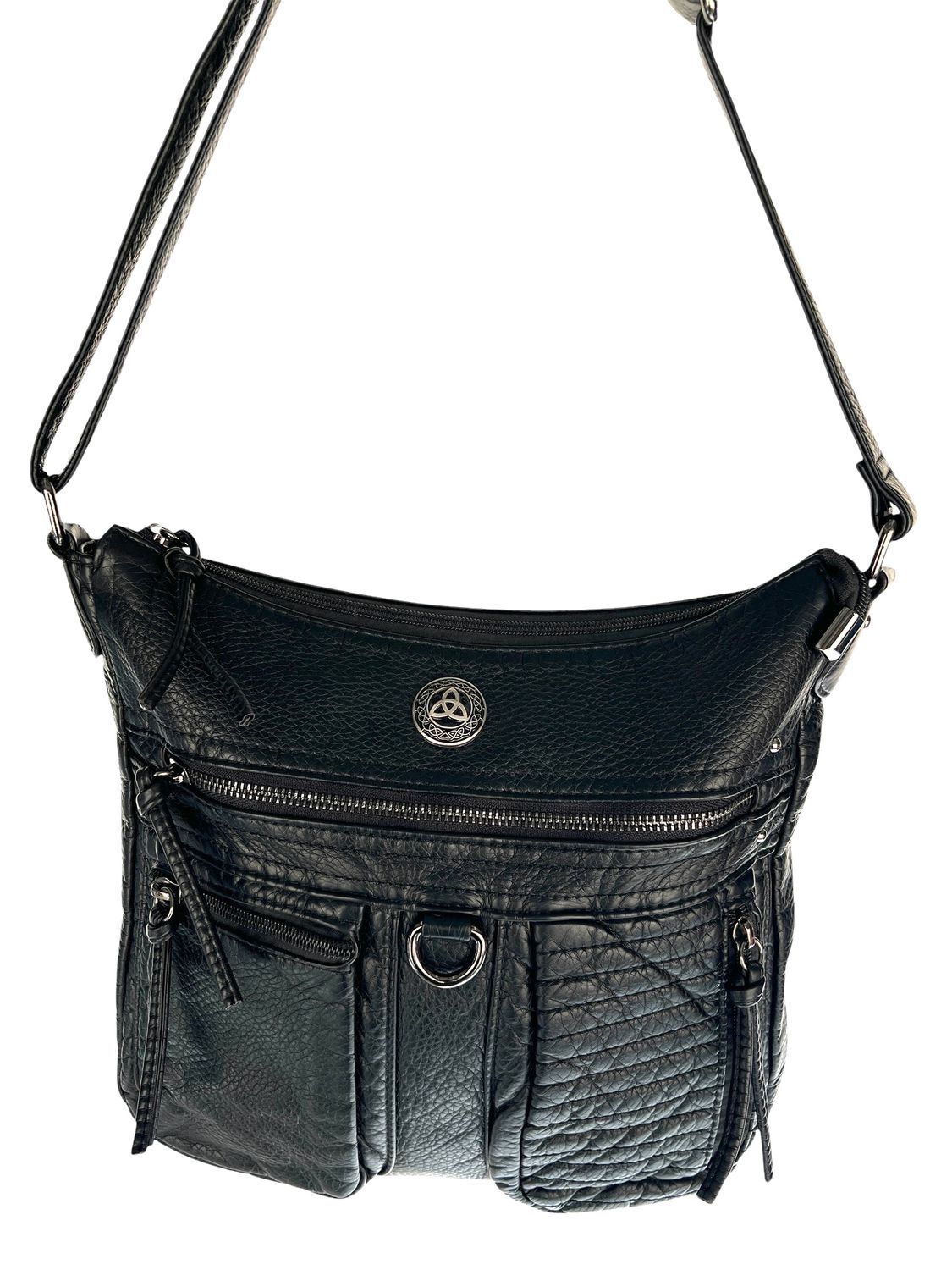 19323 Black Large Washed Crossbody