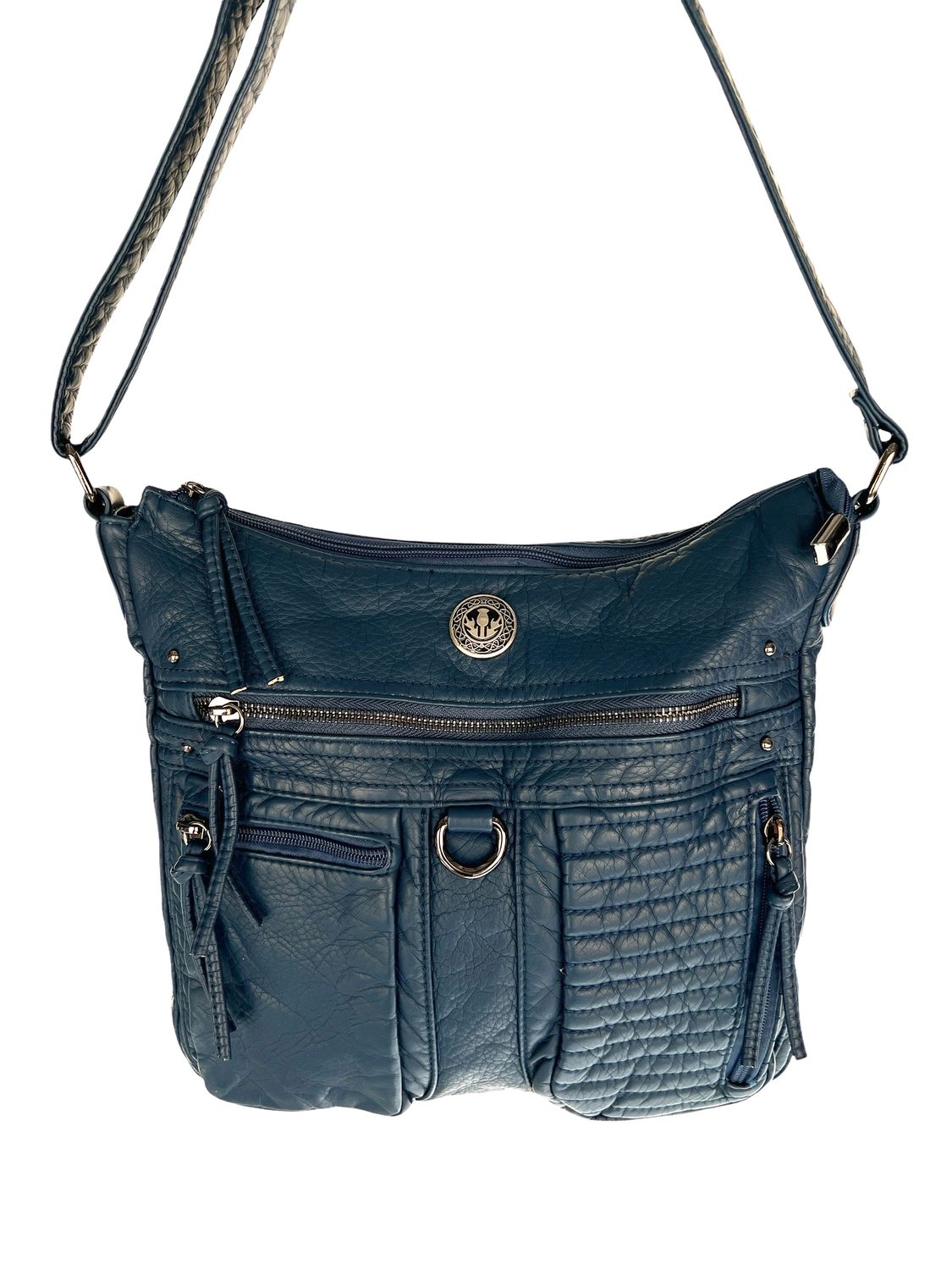 19323 Navy Blue Large Washed Crossbody