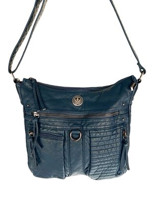 19323 Navy Blue Large Washed Crossbody
