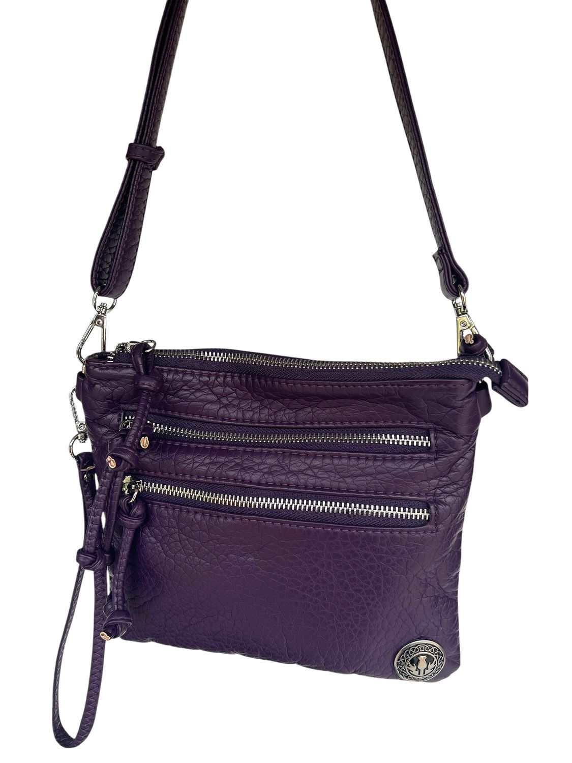192271 Dark Purple Small Square Washed Crossbody